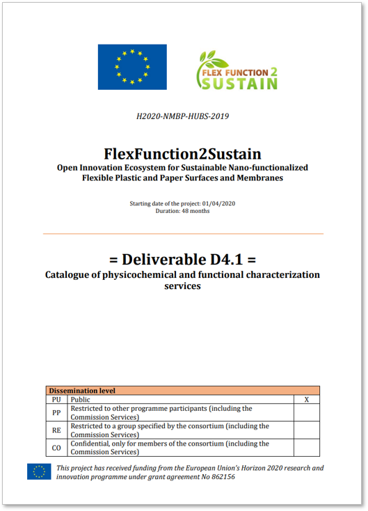 Catalogue of physiochemical and functional characterisation services – FlexFunction2Sustain project deliverable