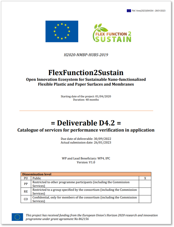 Catalogue of services for performance verification in application – FlexFunction2Sustain Project Deliverable